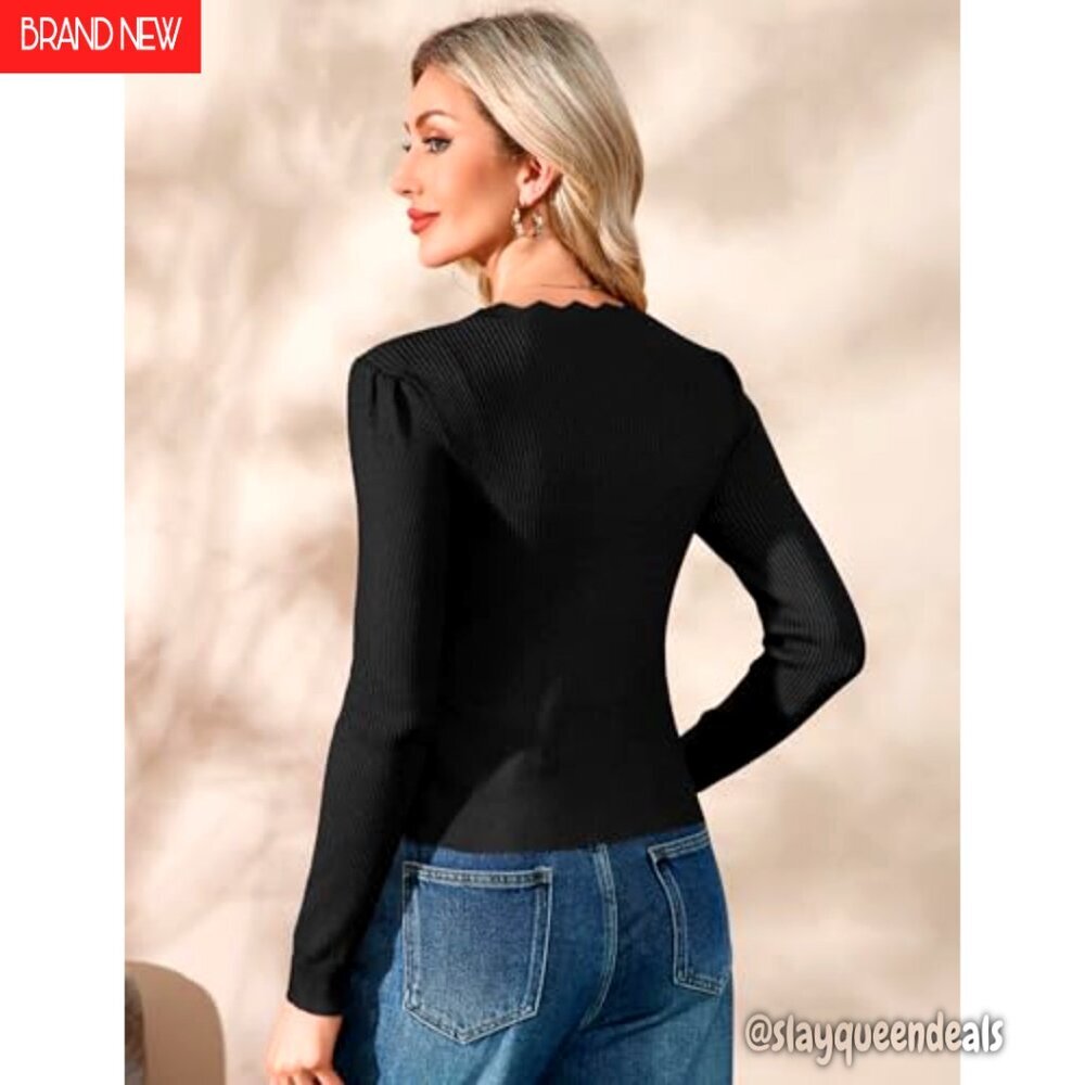 Long Sleeve V-Neck Knit Cardigan Slim Fit Lightweight Open Front Sweater - Picture 7 of 8